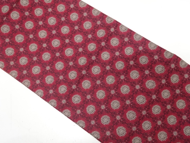 JAPANESE KIMONO / ANTIQUE FUKURO OBI / SILK / WOVEN FLOWER CREST